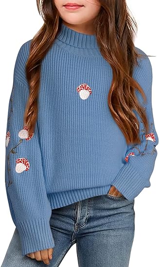 Photo 1 of **non refundable**
blibean Girls Cute Embroidered Long Sleeve Turtleneck Sweaters Size 6-15 Years (8Y)