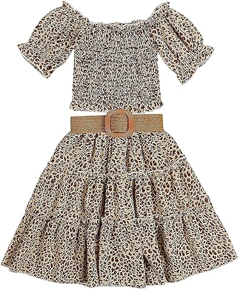 Photo 1 of **non refundable***
BOIZONTY Kids Baby Girls Outfits Floral Ruffle Off Shoulder Crop Tops + Bowknot Denim Shorts Skirt Set Toddler Summer Clothes (5-6)