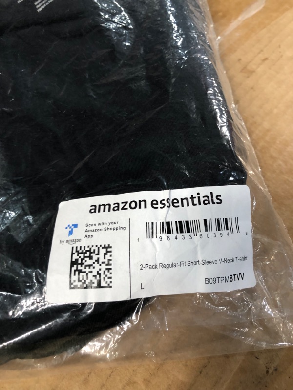 Photo 1 of **non refundable****
Amazon Essentials Men's Regular-Fit Short-Sleeve V-Neck T-Shirt (Available in Big & Tall), Pack of 2 Large Black/Olive