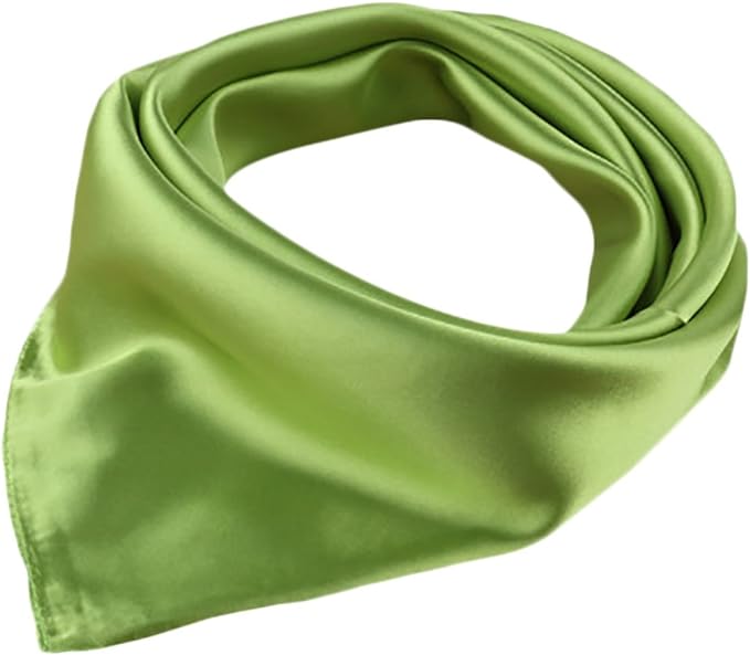 Photo 1 of **non refundable bundle***
X&F Women's Solid Stain Charmeuse Neckerchief Square Scarf 23" * 23" (Green, 2 Pack)
