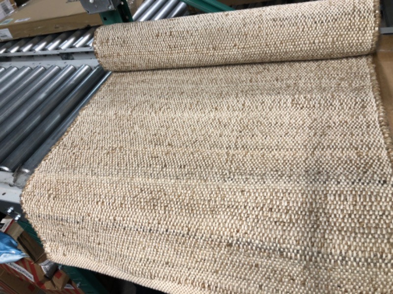Photo 2 of (Similar to stock photo) Hand Woven Diamond Chunky Jute Indoor Area-Rug  Non Shedding, 92" X 120", Natural Color
