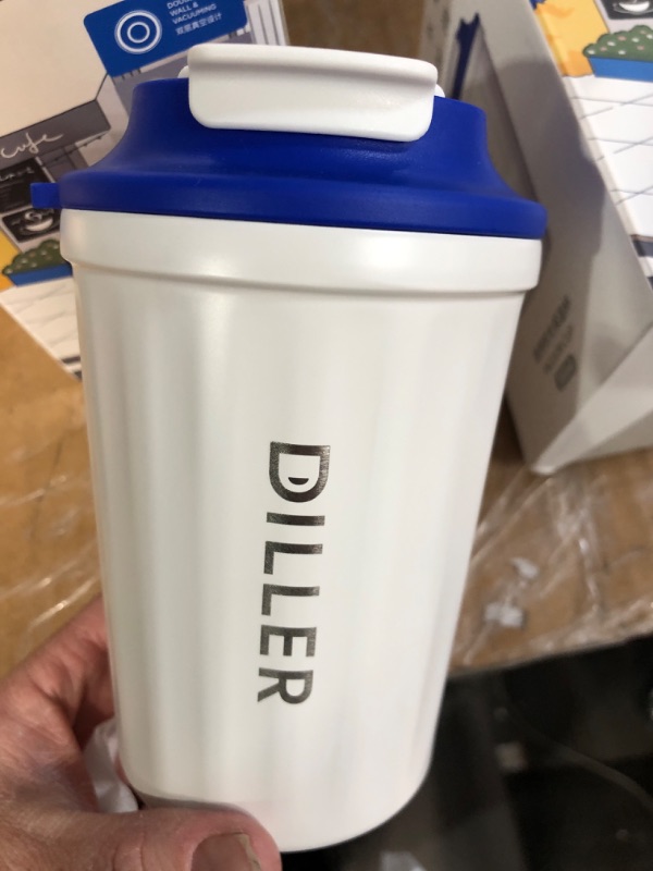 Photo 3 of (Bundle of 2/ No refunds) Diller Insulated Water Bottle, 12 oz Vacuum Insulated Coffee Mug with Lid (White)