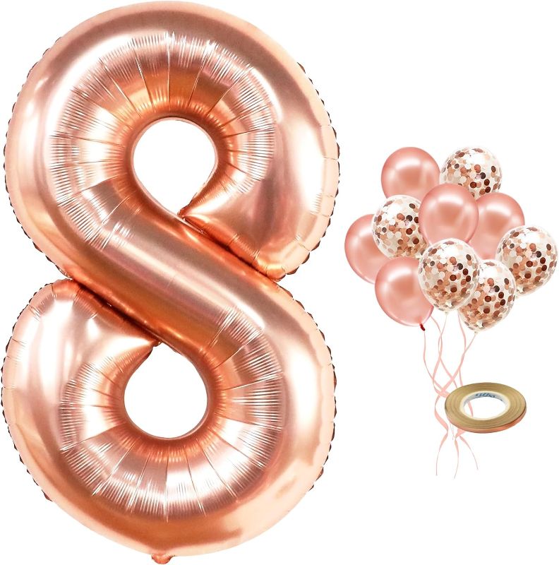 Photo 1 of ***non refundable bundle*****
KatchOn, Big Rose Gold 8 Balloon Number - 40 Inch, 8th Birthday Decorations for Girls | Rose Gold Number 8 Balloon with Confetti Balloons, 8 Birthday Decorations Girl | Number 8 Balloons for Birthdays