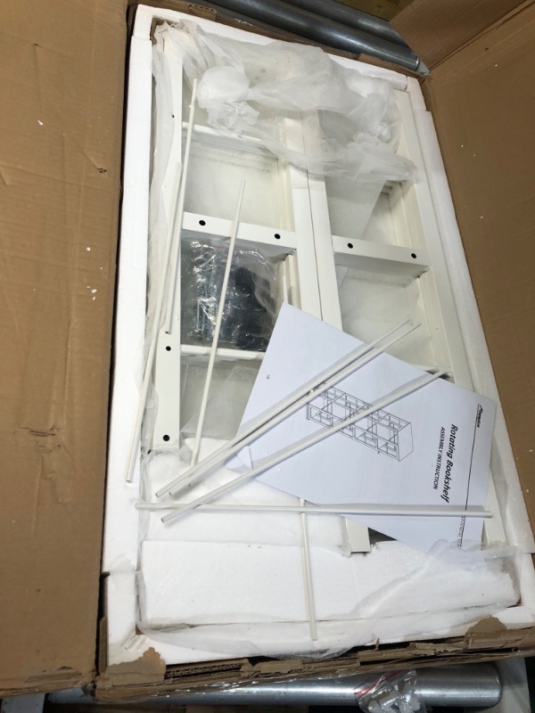 Photo 1 of Aheaplus Rotating Bookshelf, Corner Bookshelf, 360 Display Wood Spinning Bookshelf, Floor Standing Bookcase , White