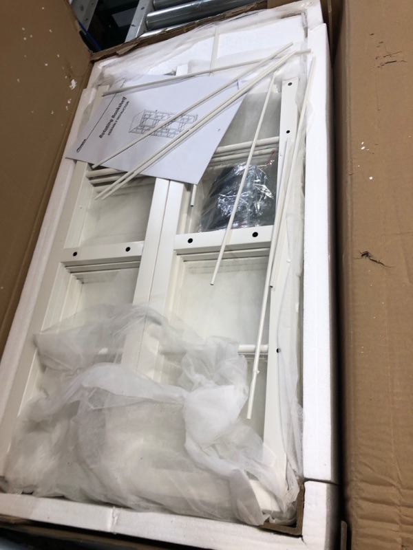 Photo 1 of Aheaplus Rotating Bookshelf, Corner Bookshelf, 360 Display Wood Spinning Bookshelf, Floor Standing Bookcase , White