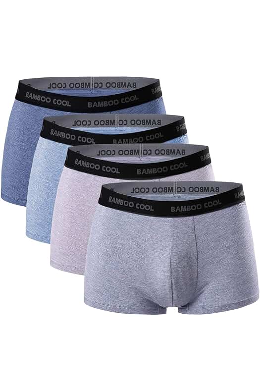 Photo 1 of BAMBOO COOL Men’s Underwear boxer briefs Soft Comfortable Bamboo Viscose Underwear Trunks (4 or 7 Pack)Xxxl