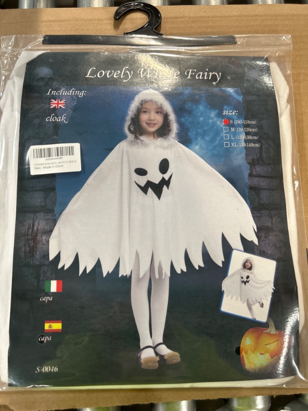 Photo 1 of GIFT TOWER Girls Halloween Elf Costumes Fancy White Ghost Costumes S
