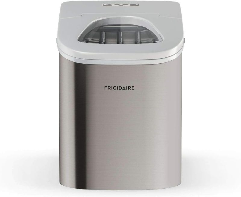 Photo 1 of ***USED - POWERS ON - UNABLE TO TEST FURTHER***
Frigidaire Countertop Ice Maker, Compact Machine, 26 lbs per day, Stainless
