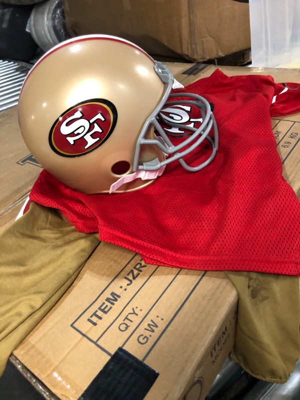 Photo 2 of Franklin Sports NFL Kids Football Uniform Set - NFL Youth Football for Boys & Girls - Set Includes Helmet, Jersey & Pants San Francisco 49ers Medium