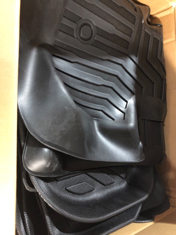 Photo 4 of (6 Pack) Tesla Model Y Floor Mats 2023 2022 2021 2020 3D Full Cover Front Rear Trunk Mats Custom Fits Floor Liners for Tesla Model Y Accessories All-Weather Protect Rear Cargo Liner Mats Model Y ?6 Pack?Floor+Cargo+Trunk Mats