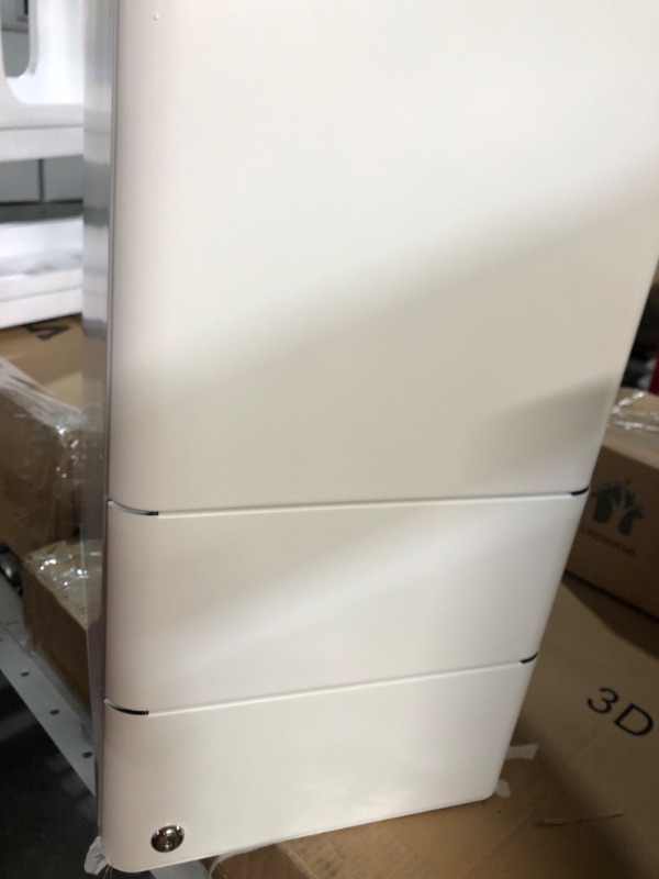 Photo 2 of DEVAISE 3-Drawer Slim Vertical File Cabinet, Fully Assembled Except Casters, Legal/Letter Size, White White 11.8"W x 17.7"D x 23.2"H