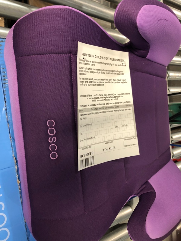 Photo 2 of Cosco Topside Booster Car Seat - Easy to Move, Lightweight Design (Grape), 1 Count 