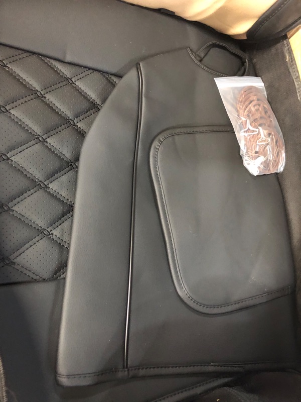 Photo 1 of Coverado Tundra Seat Covers, Waterproof Leather Car Seat Covers, Custom Seat Protectors Auto Accessories Fit 2007-2021 Toyota Tundra CrewMax Double Cab Pickup Truck(Full Set 5PCS, Black)