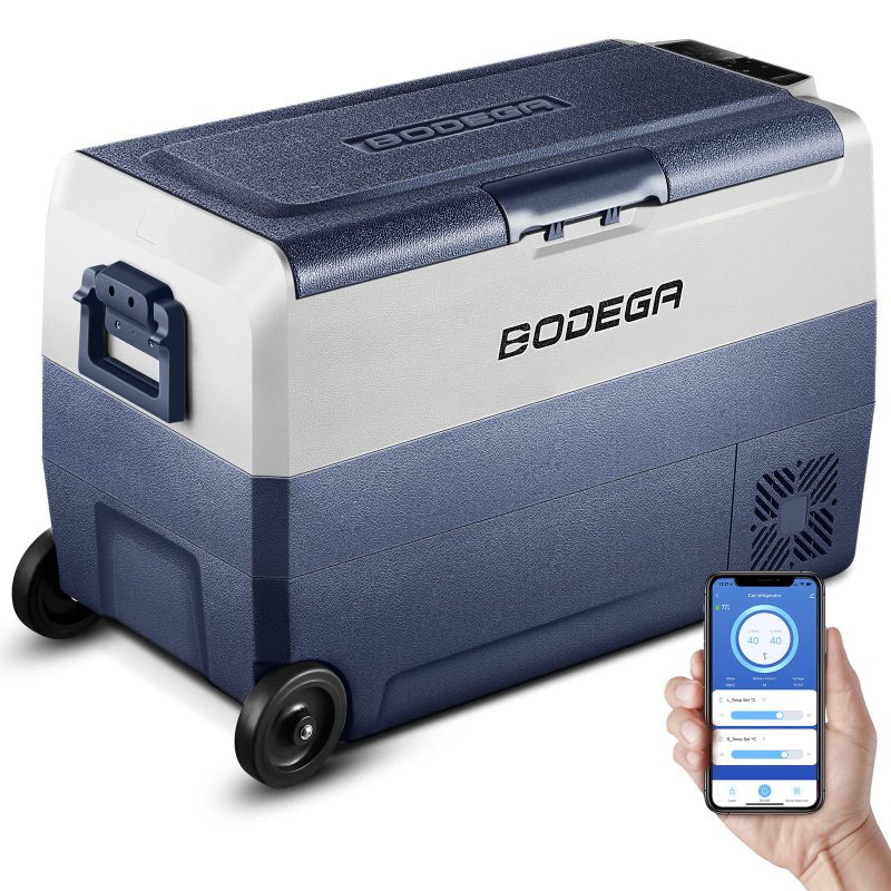 Photo 1 of BODEGA ?Upgraded? 12 Volt Refrigerator, Portable Freezer, Car Fridge Dual Zone WIFI APP Control, 53 Quart?50L?-4?-68? RV Car Cooler 12/24V DC and 100-240V AC for Outdoor, Vehicles, Camping, Travel 53 Quart blue