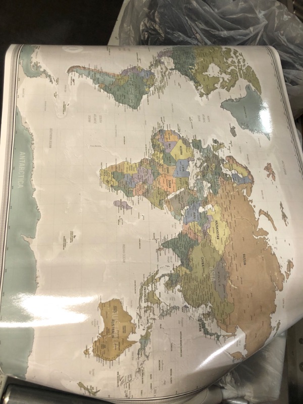 Photo 2 of Laminated World Odyssey Map Poster | Executive Style Map | Includes The Most Legible Location Labels | 36” x 24” | Shipped Rolled in a Tube, Not Folded | Great for The Home or Classroom