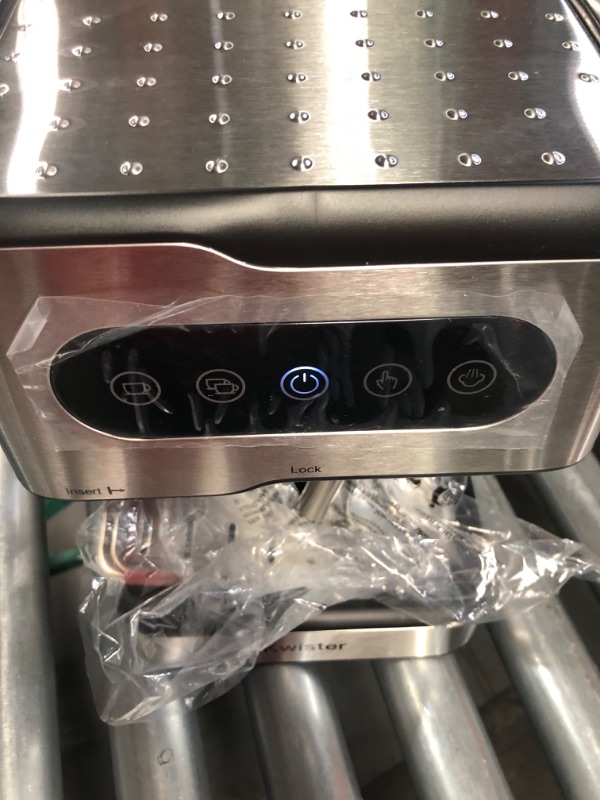 Photo 1 of **READ NOTES BELOW**Geek Chef Espresso Machine 20 Bar, Cappuccino latte Maker Coffee Machine with ESE POD capsules filter&Milk Frother Steam Wand, 1.5L Water Tank, for Home Barista, Stainless steel 950W, Grey