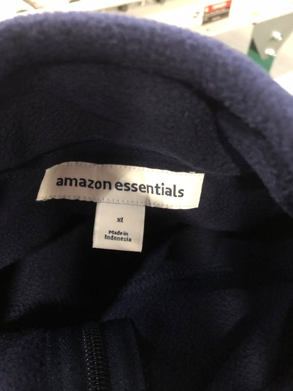 Photo 2 of Amazon Essentials Men's Full-Zip Fleece Jacket Polyester Black Navy  X-Large