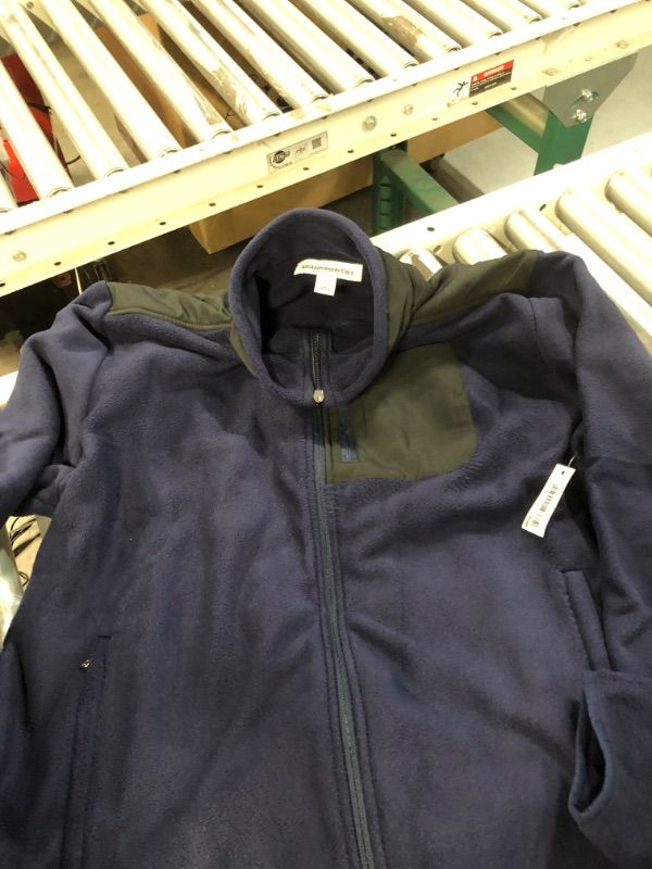 Photo 1 of Amazon Essentials Men's Full-Zip Fleece Jacket Polyester Black Navy -Large
