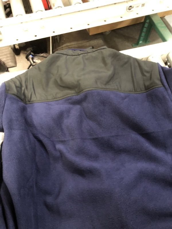 Photo 1 of Amazon Essentials Men's Full-Zip Fleece Jacket Polyester Black Navy  X-Large