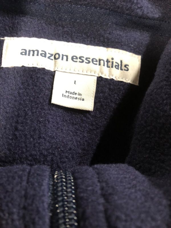 Photo 4 of Amazon Essentials Men's Full-Zip Fleece Jacket Polyester Black Navy Large