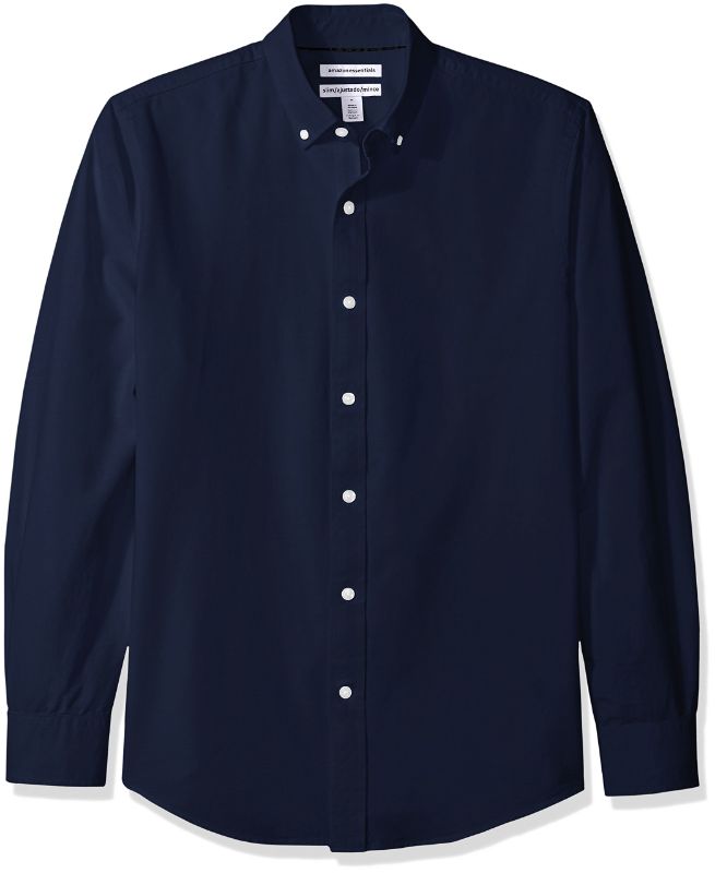 Photo 1 of Amazon Essentials Men's Slim-Fit Long-Sleeve Oxford Shirt XX-Large Navy