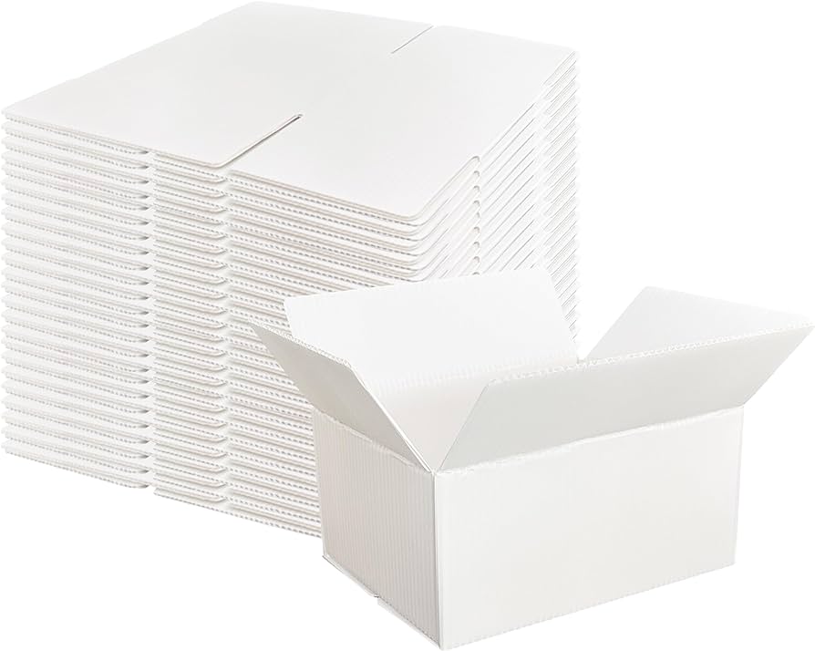 Photo 1 of 7x5x4 Shipping boxes 25 Pack, Small Shipping Boxes for Small Business, Waterproof Plastic 