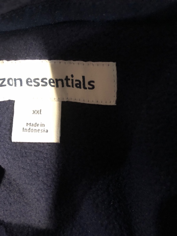Photo 1 of Amazon Essentials Men's Full-Zip Fleece Jacket (Available in Big & Tall) Polyester Black Navy Color Block XX-Large