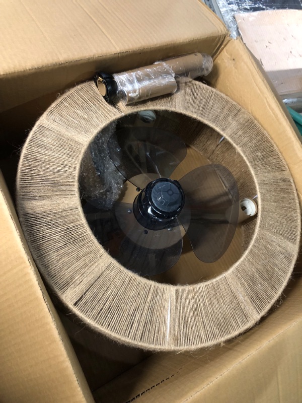 Photo 1 of Yaretro Caged Ceiling Fan with Lights Remote Control Boho Style Farmhouse Enclosed Blades