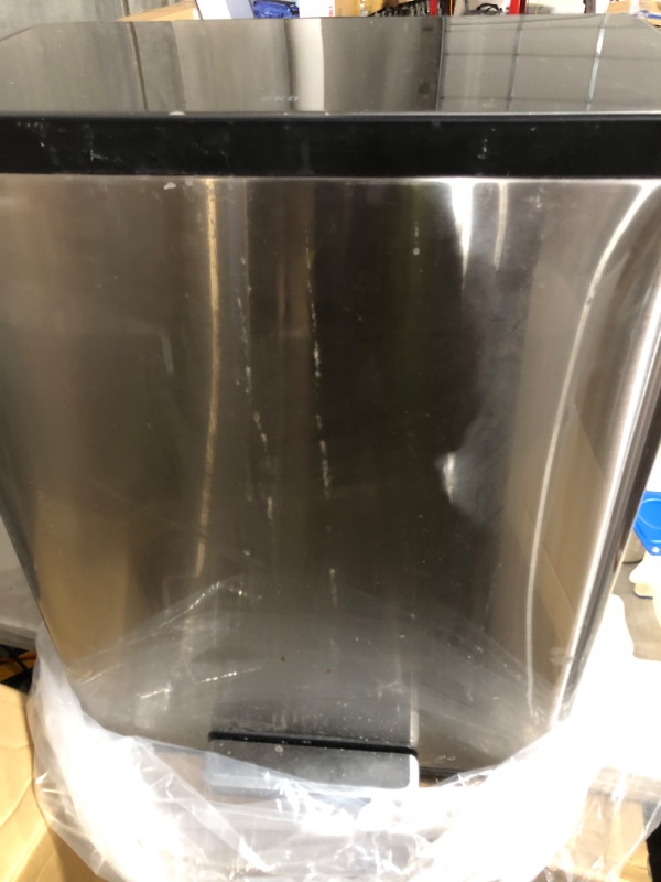 Photo 2 of * used * dirty * needs to be cleaned * 
EKO EcoCasa II 36L+24L Dual Compartment Kitchen Recycle Trash Can, Stainless Steel Finish