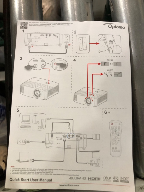 Photo 6 of Optoma UHD38x Bright, True 4K UHD Gaming Projector | 4000 Lumens | 4.2ms Response Time at 1080p with Enhanced Gaming Mode | Lowest Input Lag on 4K Projector | 240Hz Refresh Rate | HDR10 & HLG