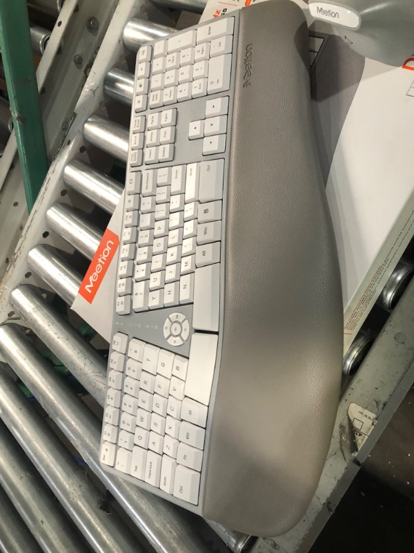 Photo 4 of MEETION Ergonomic Wireless Keyboard and Mouse, Ergo Keyboard with Vertical Mouse,