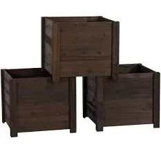 Photo 1 of **STOCK IMAGE REFERENCE ONLY** *SEE CLERK NOTES* 3PK- WOODEN PLANT BOXES 