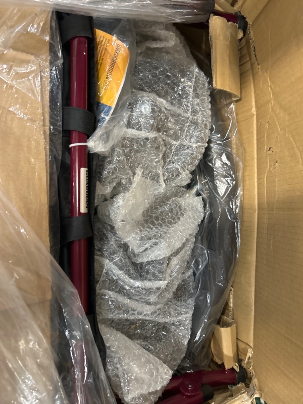 Photo 2 of **APPEARS NEW* PREV OPENED BOX*Medline MDS86850ESKD Rollator Walker with Seat, Steel Rolling Walker with 6" Wheels Supports up to 350 lbs, Medical Walker, Burgundy
