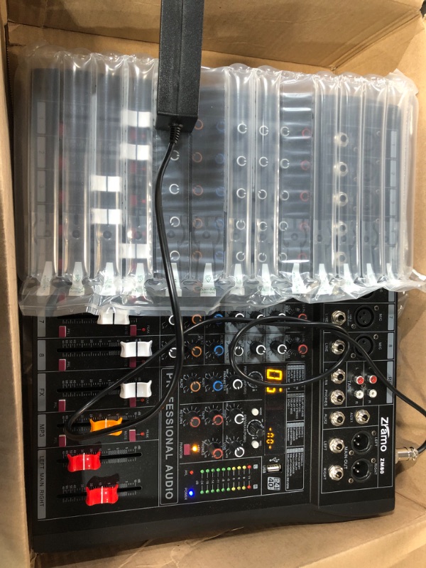 Photo 1 of ZRAMO ZM80 Audio Interface Mixer 8 Channel Studio Karaoke Mixing Console with Bluetooth USB and 48V Phantom power For Studio Karaoke PC Stage Studio DJ...
