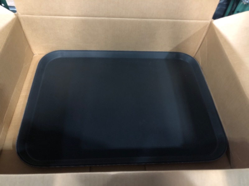 Photo 2 of New Star Foodservice 25279 Restaurant Grade Non-Slip Tray, Plastic, Rubber Lined, Rectangular, 16-Inch x 22-Inch, Black
