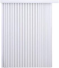 Photo 1 of Project Source Light filtering vertical 3.5-in Slat Width 78-in x 84-in Cordless White Vinyl Light Filtering Vertical Blinds