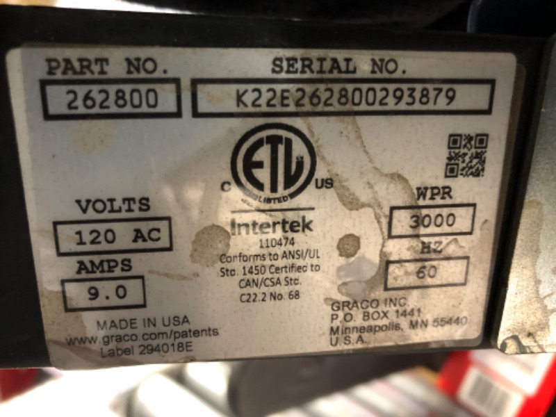 Photo 1 of **NON-REFUNDABLE FOR PARTS**
Graco Magnum X5 Electric Stationary Airless Paint Sprayer