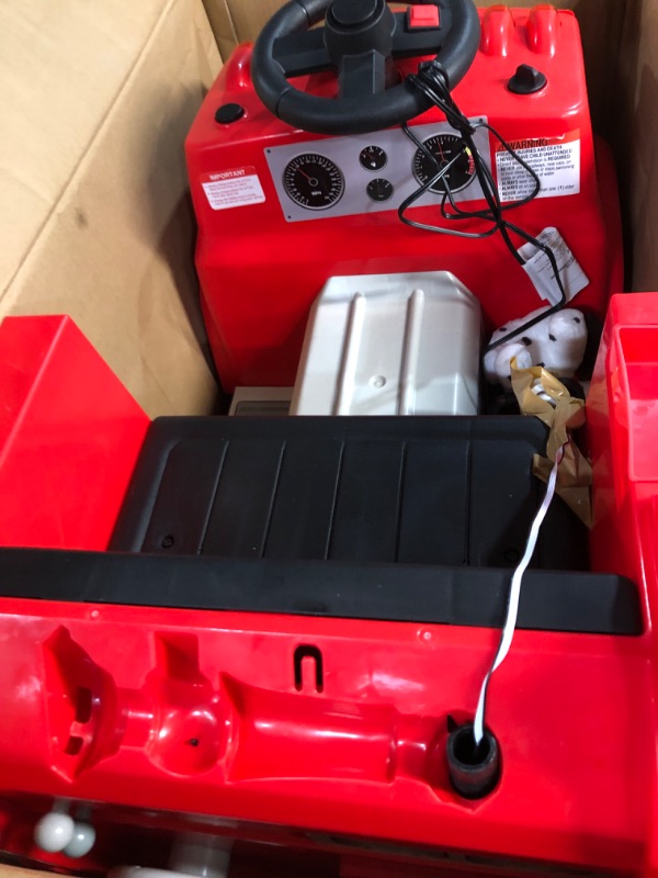 Photo 1 of Kid Trax Real Rigs Toddler Fire Truck Interactive Ride On Toy, Kids Ages 1.5-4 Years, 6 Volt Battery and Charger, Sound Effects, Red