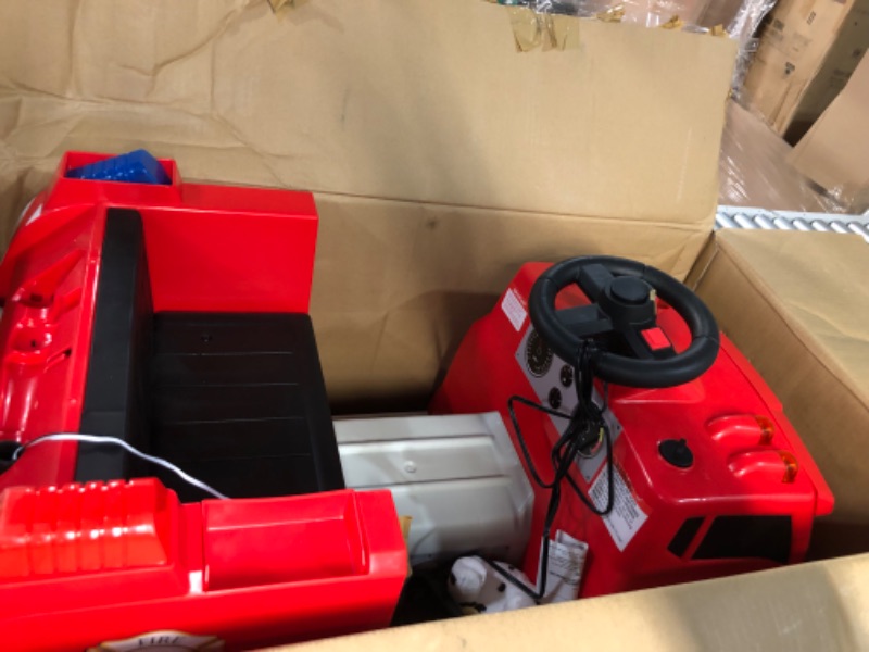 Photo 1 of Kid Trax Real Rigs Toddler Fire Truck Interactive Ride On Toy, Kids Ages 1.5-4 Years, 6 Volt Battery and Charger, Sound Effects, Red