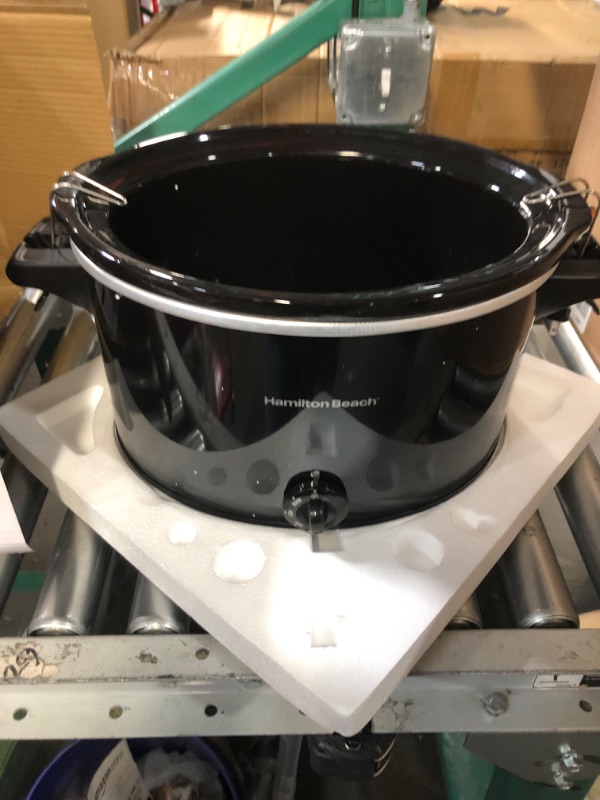 Photo 4 of **no lid**Hamilton Beach Slow Cooker, Extra Large 10 Quart, Stay or Go Portable With Lid Lock, Dishwasher Safe Crock, Black (33195) 10-Quart Black Slow Cooker