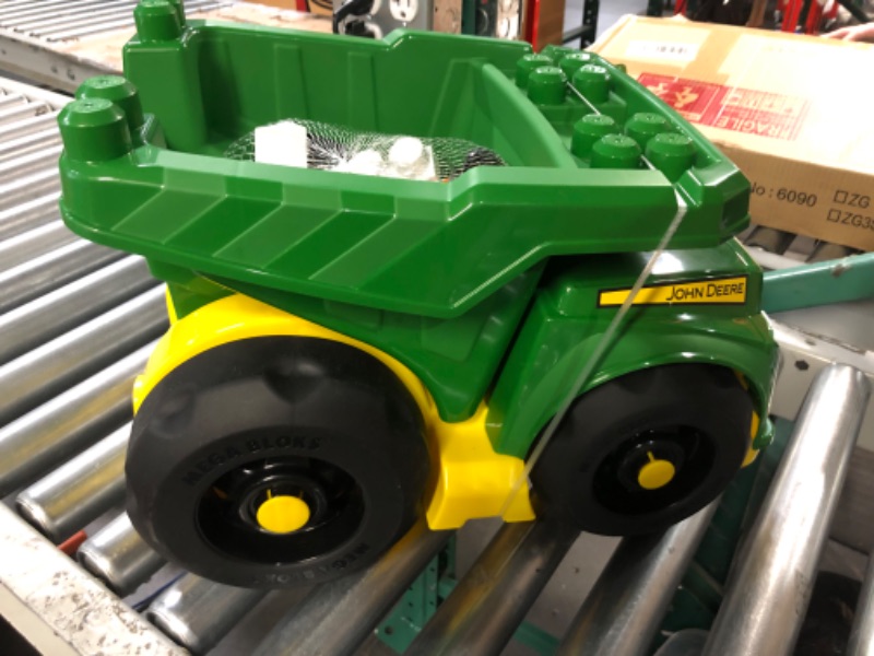 Photo 2 of ?MEGA John Deere Dump Truck Building Set With A Working Loading Bin, 23 Big Building Blocks And 1 Block Buddies Figure, Toy Gift Set For Ages 1 And Up