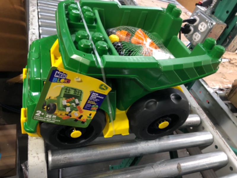 Photo 4 of ?MEGA John Deere Dump Truck Building Set With A Working Loading Bin, 23 Big Building Blocks And 1 Block Buddies Figure, Toy Gift Set For Ages 1 And Up