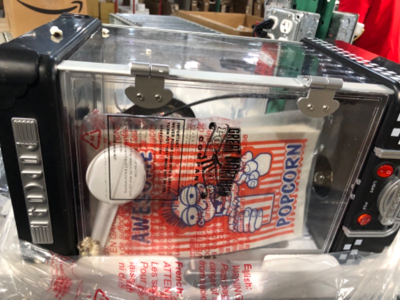 Photo 1 of **damaged**Great Northern Popcorn Company 83-DT5620 Northern Company GNP BlackGNP Little Bambino 2-1/2 Ounce Retro Style Popcorn Popper Machine, 2.5 Ounce, Black