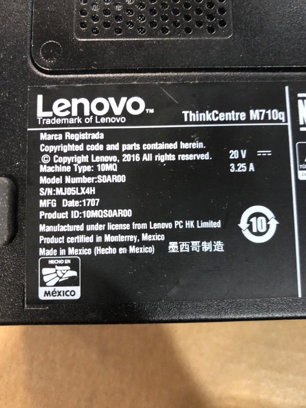 Photo 3 of Lenovo ThinkCentre M710q Tiny Desktop, Intel Core i5 6500T up to 3.10GHz, 16GB DDR4, 256GB NVMe SSD, WiFi, BT, Wireless Keyboard & Mouse Windows 10 Pro Multi-Language Support (Renewed)