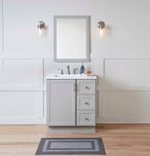 Photo 1 of **Damaged**Style Selections Davies 30-in Gray Single Sink Bathroom Vanity with White Cultured Marble Top (Mirror Included)