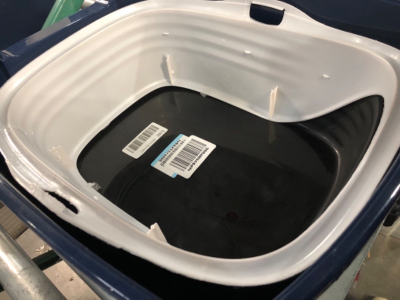 Photo 2 of **no scoop**IRIS USA Open-Top Cat Litter Box with Shield and Scoop, Navy