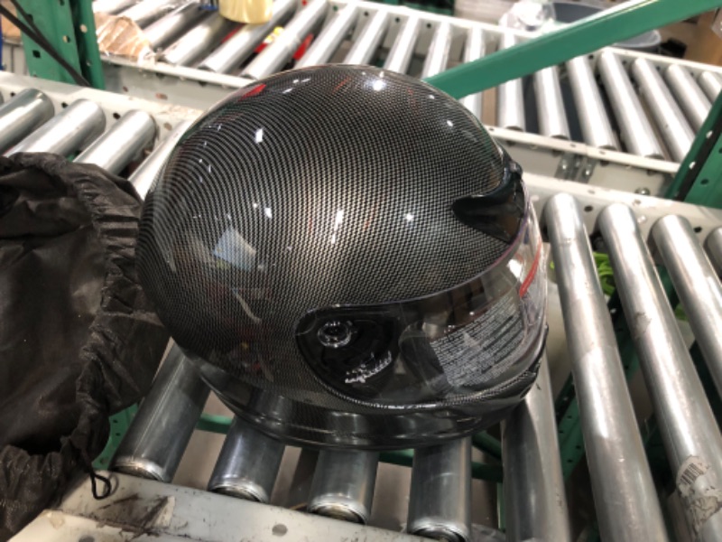 Photo 2 of **missing part***TCT-MT DOT Adult Helmet Carbon Fiber Full Face Street Bike Flip Up Motorcycle Shockproof Helmet (XL)