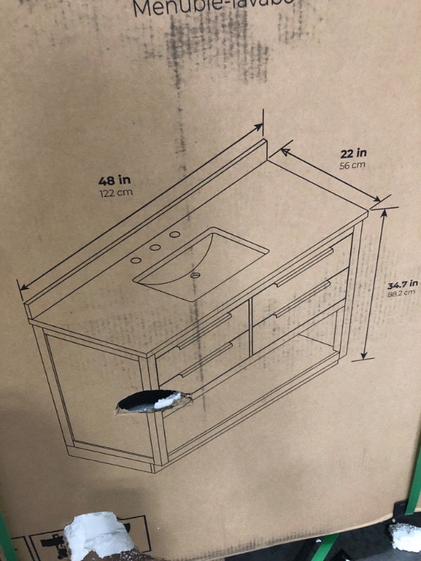 Photo 1 of **See Notes**Origin 21 Beecham 48-in White Undermount Single Sink Bathroom Vanity with White Engineered Stone Top
