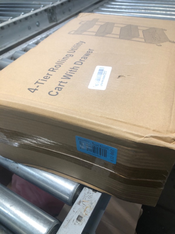 Photo 1 of Calmootey 4-Tier Rolling Utility Cart with Drawer,Multifunctional Storage Organizer with Plastic Shelf & Metal Wheel,Storage Cart for Kitchen,Bathroom,Living Room,Office,White