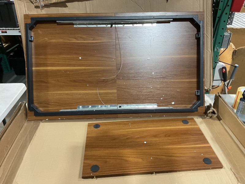 Photo 1 of ***USED, MISSING CHAIRS AND HARDWARE, SEE PICTURES***
Feonase 5-Piece Dining Table Set for 4-8 People, 63" Extendable Kitchen Table Set with 2 Benches and 2 Square Stools, Dining Room Table with Heavy-Duty Frame, Easy Assembly, Walnut